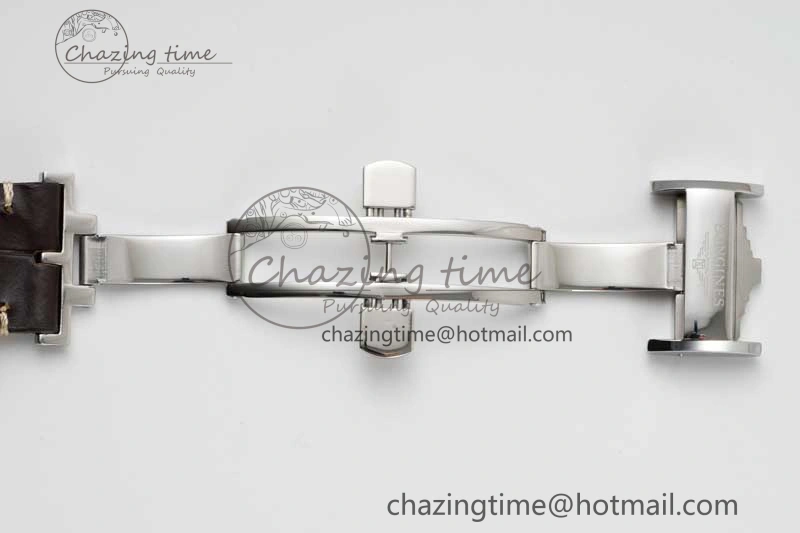 Master Power Reserve SS APSF 1:1 Best Edition White Dial on Brown Leather Strap AL Attractive 7560