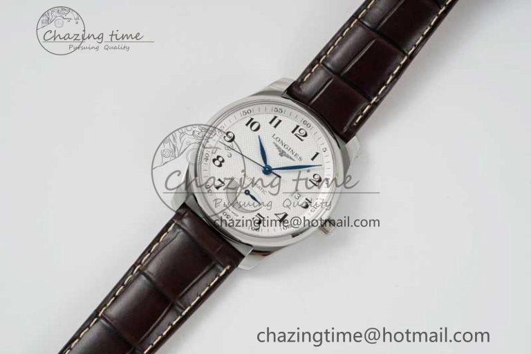 Master Power Reserve SS APSF 1:1 Best Edition White Dial on Brown Leather Strap AL Attractive 7560