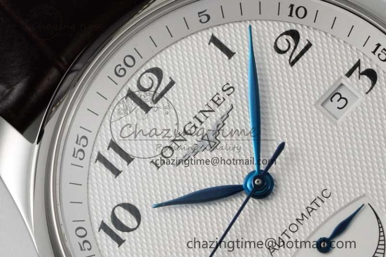 Master Power Reserve SS APSF 1:1 Best Edition White Dial on Brown Leather Strap AL Attractive 7560
