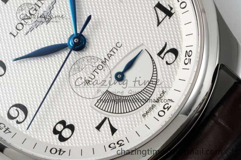 Master Power Reserve SS APSF 1:1 Best Edition White Dial on Brown Leather Strap AL Attractive 7560