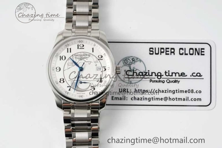 Casual Master Power Reserve SS APSF 1:1 Best Edition White Dial on SS Bracelet AL 7555