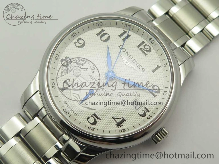 Master Real PR SS GSF Best Edition White Textured Dial on SS Bracelet A2836(Free Brown Leather Strap) OnTrend 4893