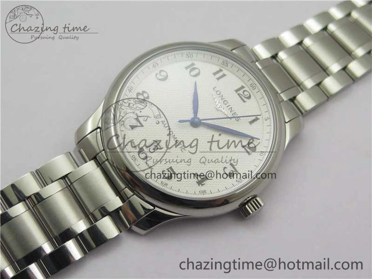 Master SS GLF 1:1 Best Edition White Textured Dial on Asian Cal.L.888.2 (Free Leather Strap) Efficient 7568