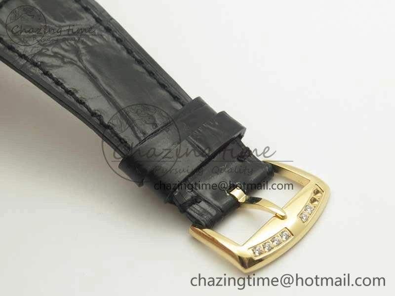 Upgraded Master Square RG Ladies GF 1:1 Best Edition Full Paved Diamonds On Black Leather Strap Swiss Quartz 6592