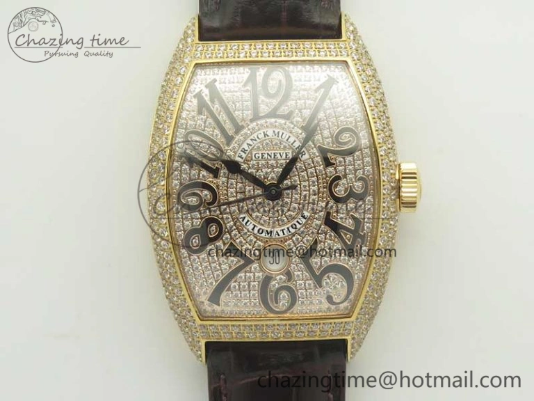 Master Square SS Ladies GF 1:1 Best Edition Full Paved Diamonds On Black Leather Strap Swiss Quartz Timeless 6595