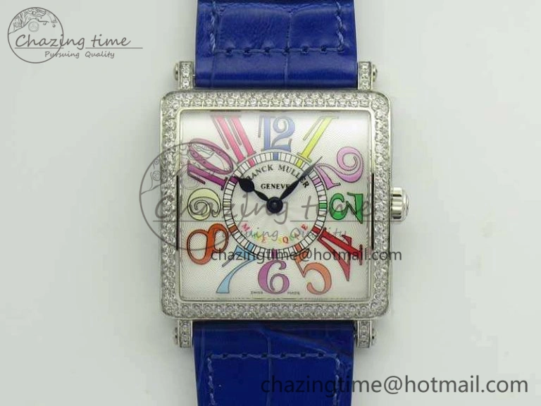Master Square SS Ladies GF 1:1 Best Edition White Color Markers Dial Diam Bezel On Leather Strap Swiss Quartz TravelReady 6591