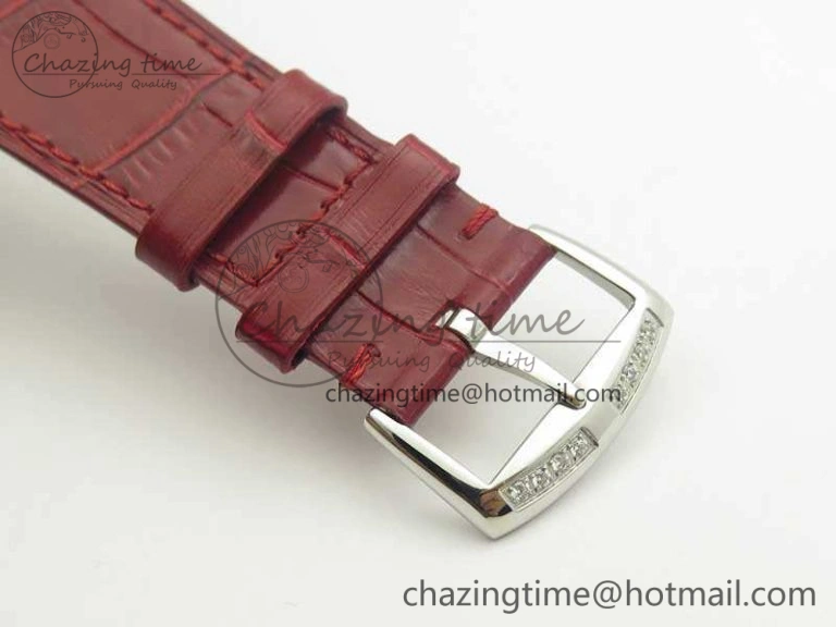 Master Square SS Ladies GF 1:1 Best Edition White Color Markers Dial Diam Bezel On Leather Strap Swiss Quartz TravelReady 6591