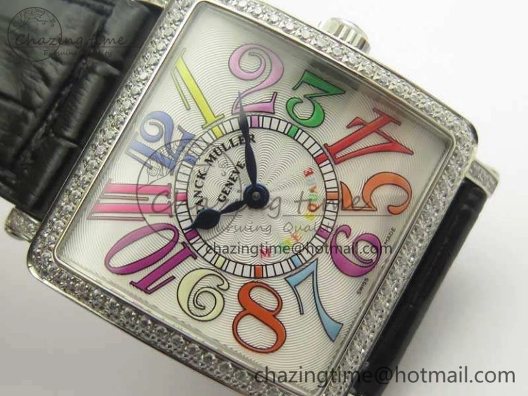 Master Square SS Ladies GF 1:1 Best Edition White Color Markers Dial Diam Bezel On Leather Strap Swiss Quartz TravelReady 6591