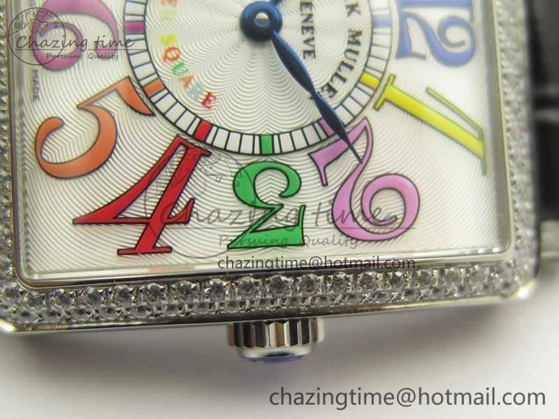 Master Square SS Ladies GF 1:1 Best Edition White Color Markers Dial Diam Bezel On Leather Strap Swiss Quartz TravelReady 6591