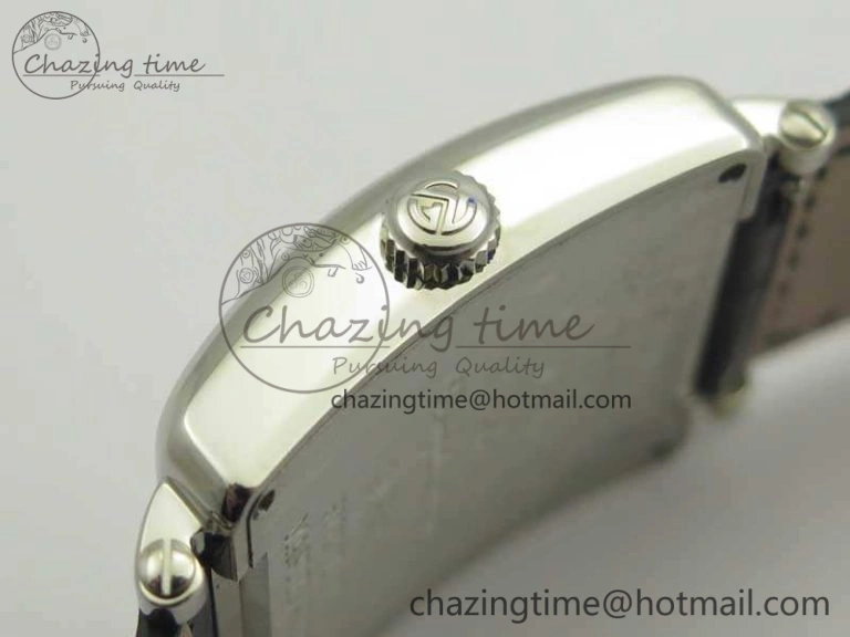 Youthful Master Square SS Ladies GF 1:1 Best Edition White Dial On Leather Strap Swiss Quartz 6593