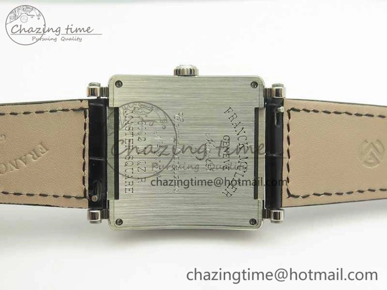 Youthful Master Square SS Ladies GF 1:1 Best Edition White Dial On Leather Strap Swiss Quartz 6593