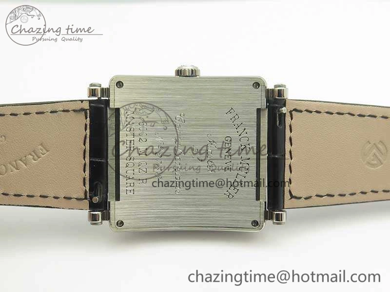 Youthful Master Square SS Ladies GF 1:1 Best Edition White Dial On Leather Strap Swiss Quartz 6593