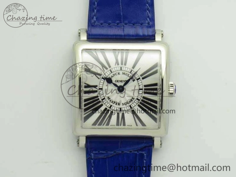 Youthful Master Square SS Ladies GF 1:1 Best Edition White Dial On Leather Strap Swiss Quartz 6593