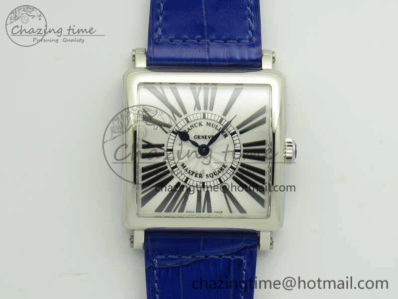 Youthful Master Square SS Ladies GF 1:1 Best Edition White Dial On Leather Strap Swiss Quartz 6593