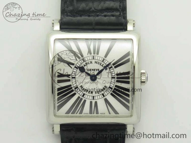 Youthful Master Square SS Ladies GF 1:1 Best Edition White Dial On Leather Strap Swiss Quartz 6593