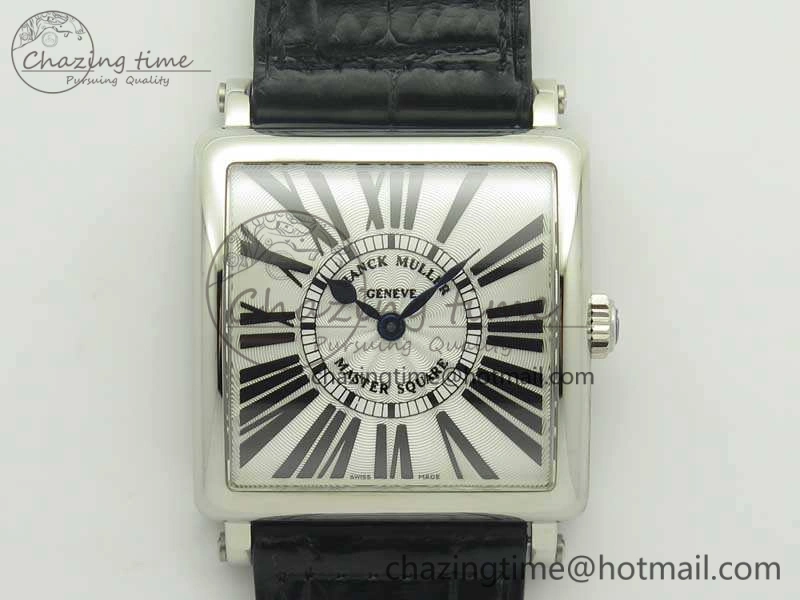 Youthful Master Square SS Ladies GF 1:1 Best Edition White Dial On Leather Strap Swiss Quartz 6593