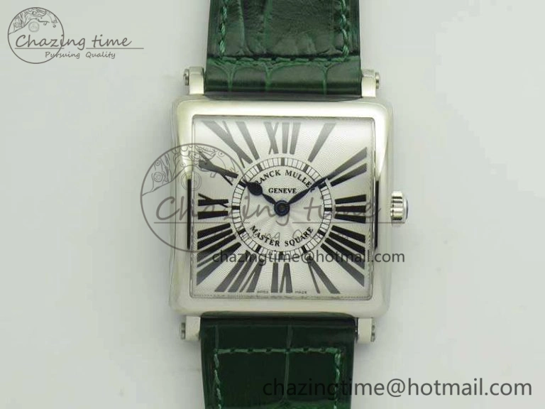Youthful Master Square SS Ladies GF 1:1 Best Edition White Dial On Leather Strap Swiss Quartz 6593