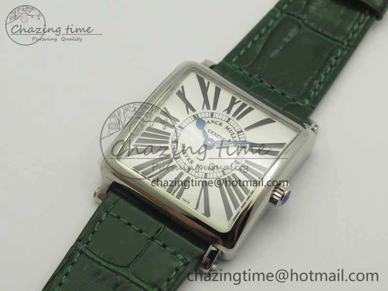 Youthful Master Square SS Ladies GF 1:1 Best Edition White Dial On Leather Strap Swiss Quartz 6593
