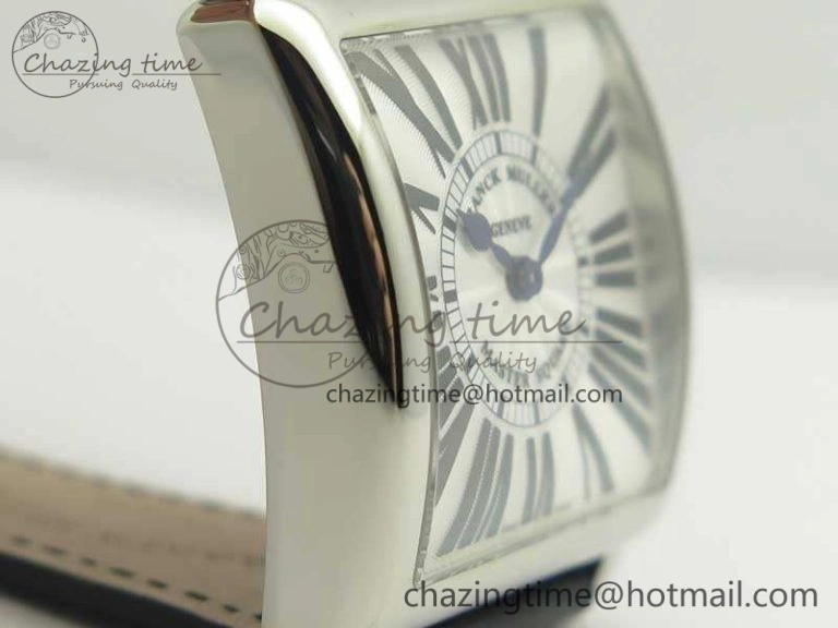 Youthful Master Square SS Ladies GF 1:1 Best Edition White Dial On Leather Strap Swiss Quartz 6593