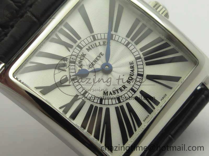 Youthful Master Square SS Ladies GF 1:1 Best Edition White Dial On Leather Strap Swiss Quartz 6593