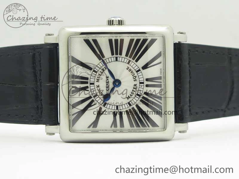 Youthful Master Square SS Ladies GF 1:1 Best Edition White Dial On Leather Strap Swiss Quartz 6593