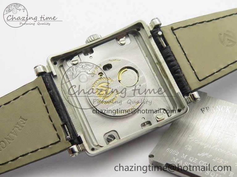 Youthful Master Square SS Ladies GF 1:1 Best Edition White Dial On Leather Strap Swiss Quartz 6593