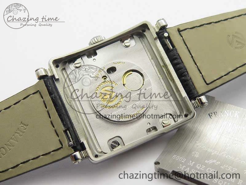Youthful Master Square SS Ladies GF 1:1 Best Edition White Dial On Leather Strap Swiss Quartz 6593