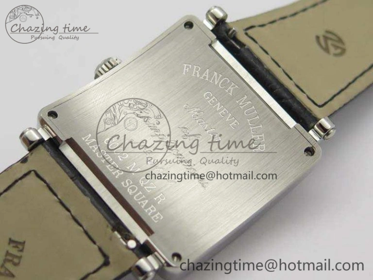 Master Square SS Ladies GF 1:1 Best Edition White Textured Dial On Black Leather Strap Swiss Quartz Colorful 6594
