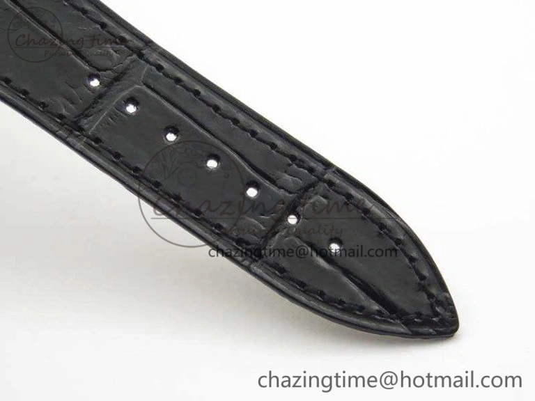 Master Square SS Ladies GF 1:1 Best Edition White Textured Dial On Black Leather Strap Swiss Quartz Colorful 6594