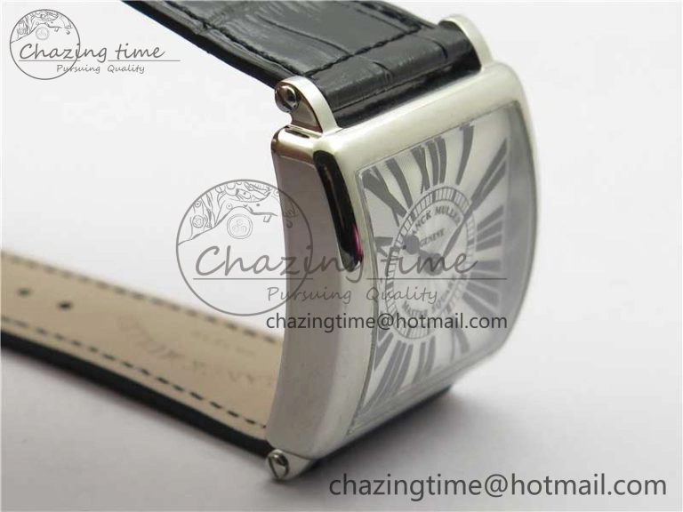 Master Square SS Ladies ZF 1:1 Best Edition White Black Roman Dial on Black Leather Strap Ronda Quartz NewStyle 6554