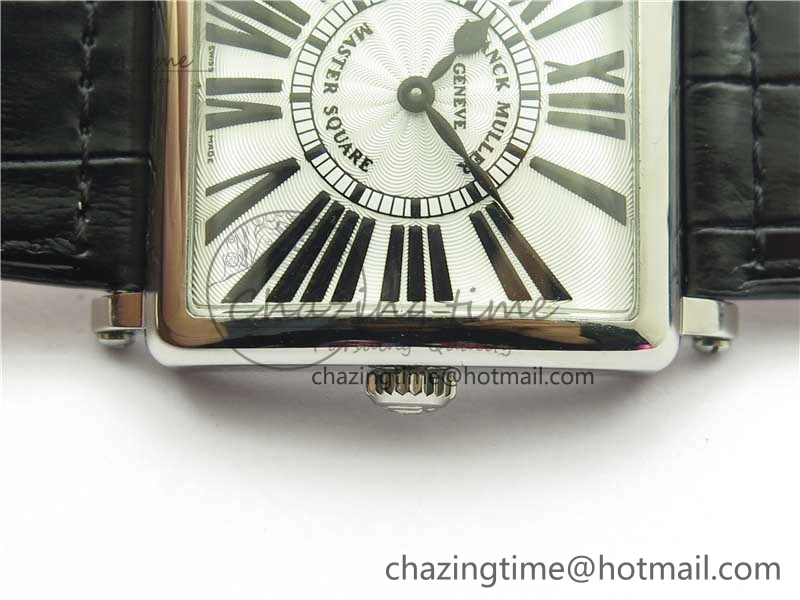 Master Square SS Ladies ZF 1:1 Best Edition White Black Roman Dial on Black Leather Strap Ronda Quartz NewStyle 6554