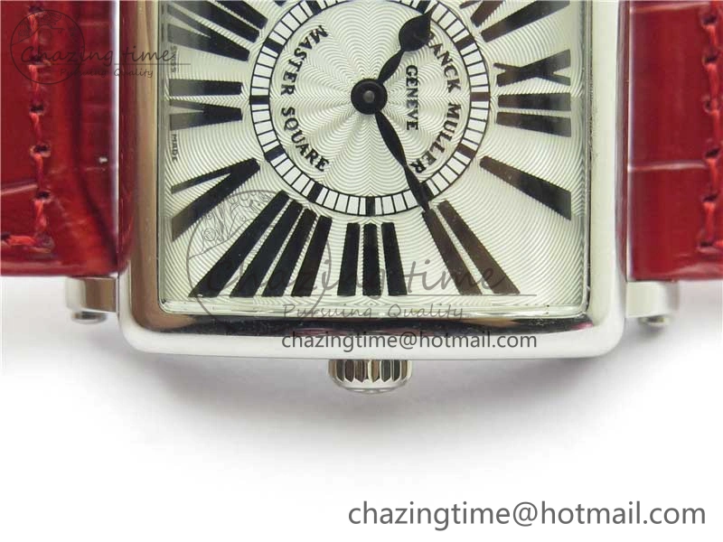 Master Square SS Ladies ZF 1:1 Best Edition White Black Roman Dial on Red Leather Strap Ronda Quartz Efficient 6553