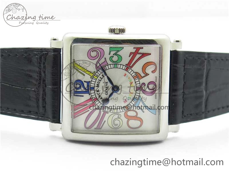 Master Square SS Ladies ZF 1:1 Best Edition White  Arabic Dial on Black Leather Strap Ronda Quartz Unique 6546