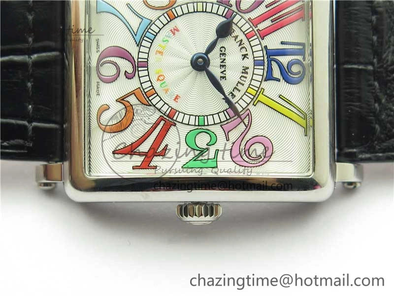 Master Square SS Ladies ZF 1:1 Best Edition White  Arabic Dial on Black Leather Strap Ronda Quartz Unique 6546