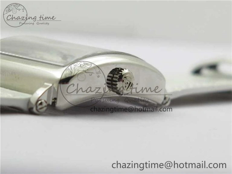 SmoothTexture Master Square SS Ladies ZF 1:1 Best Edition White  Arabic Dial on White Leather Strap Ronda Quartz 10368