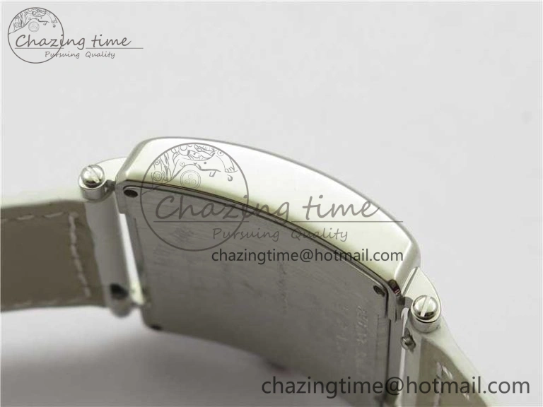 SmoothTexture Master Square SS Ladies ZF 1:1 Best Edition White  Arabic Dial on White Leather Strap Ronda Quartz 10368