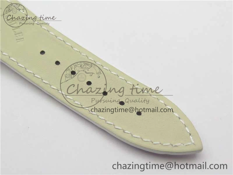SmoothTexture Master Square SS Ladies ZF 1:1 Best Edition White  Arabic Dial on White Leather Strap Ronda Quartz 10368