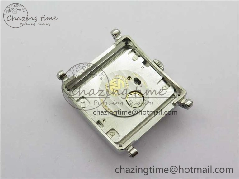 SmoothTexture Master Square SS Ladies ZF 1:1 Best Edition White  Arabic Dial on White Leather Strap Ronda Quartz 10368