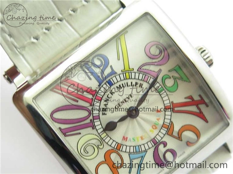 SmoothTexture Master Square SS Ladies ZF 1:1 Best Edition White  Arabic Dial on White Leather Strap Ronda Quartz 10368