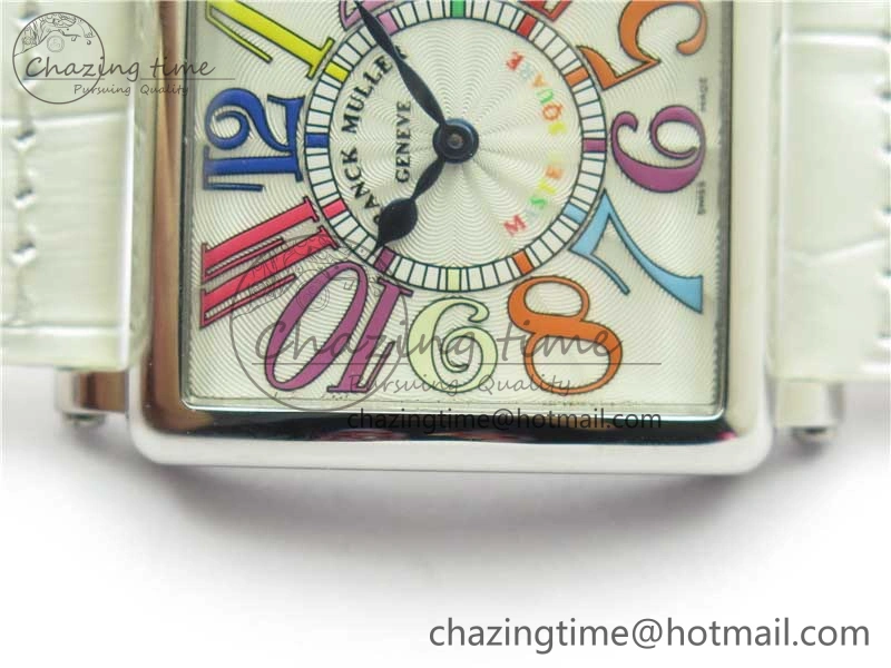 SmoothTexture Master Square SS Ladies ZF 1:1 Best Edition White  Arabic Dial on White Leather Strap Ronda Quartz 10368