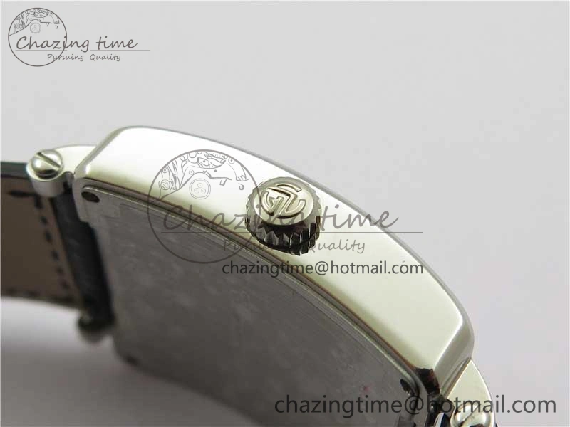Master Square SS Ladies ZF 1:1 Best Edition White  Roman Dial on Black Leather Strap Ronda Quartz Soft 6549