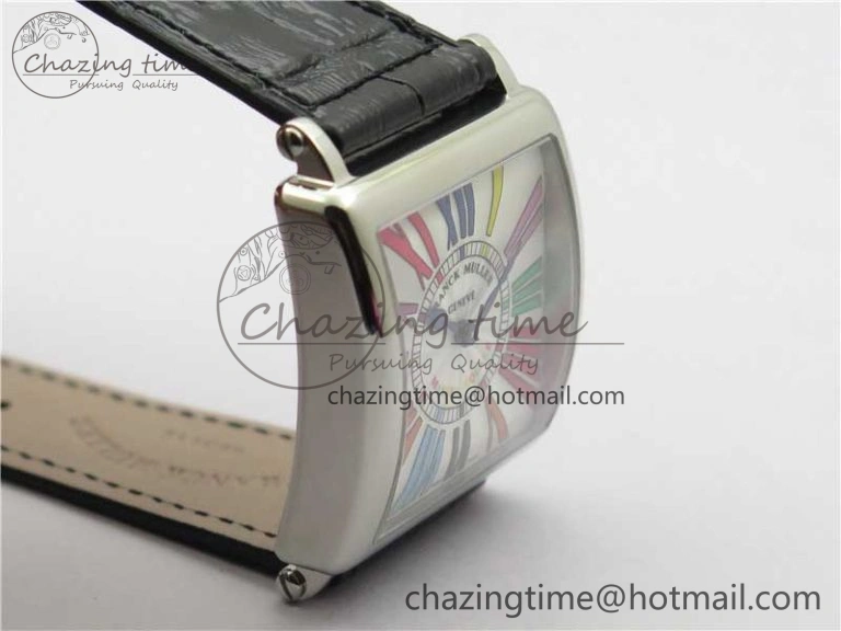 Master Square SS Ladies ZF 1:1 Best Edition White  Roman Dial on Black Leather Strap Ronda Quartz Soft 6549