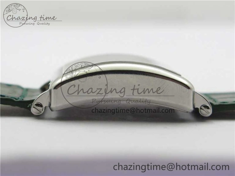 Master Square SS Ladies ZF 1:1 Best Edition White  Roman Dial on Green Leather Strap Ronda Quartz Effortless 10369