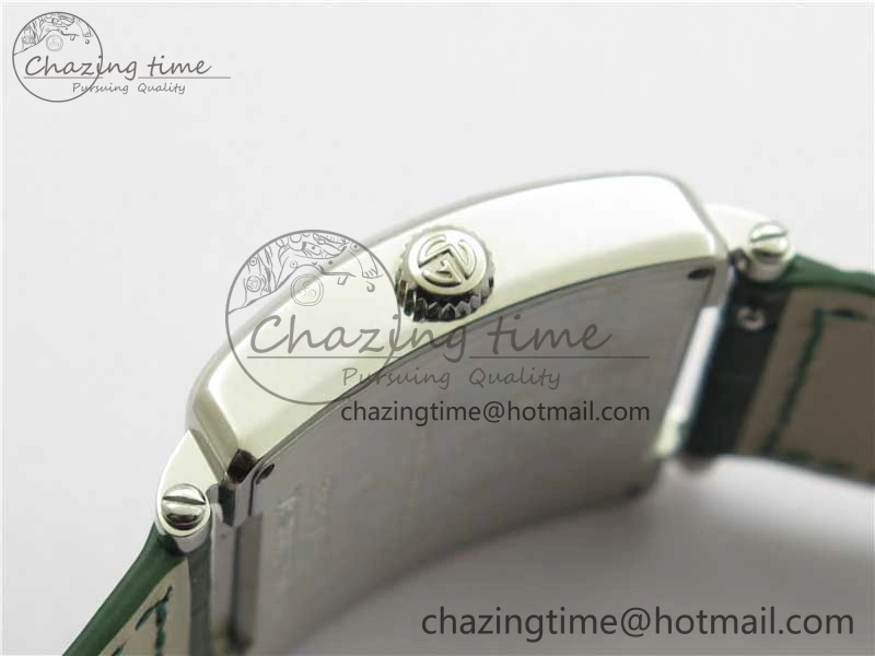 Master Square SS Ladies ZF 1:1 Best Edition White  Roman Dial on Green Leather Strap Ronda Quartz Effortless 10369
