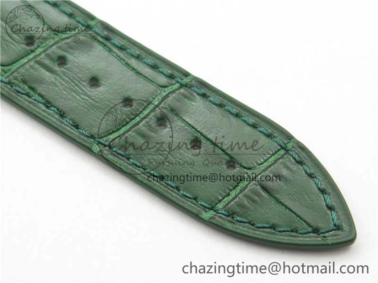 Master Square SS Ladies ZF 1:1 Best Edition White  Roman Dial on Green Leather Strap Ronda Quartz Effortless 10369
