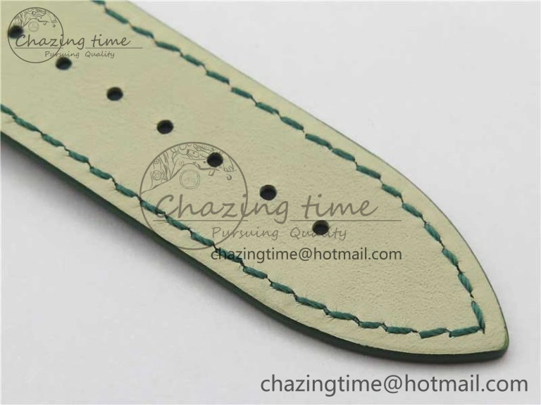 Master Square SS Ladies ZF 1:1 Best Edition White  Roman Dial on Green Leather Strap Ronda Quartz Effortless 10369
