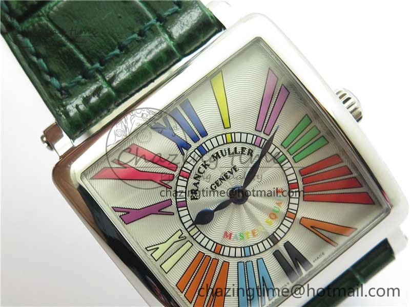 Master Square SS Ladies ZF 1:1 Best Edition White  Roman Dial on Green Leather Strap Ronda Quartz Effortless 10369