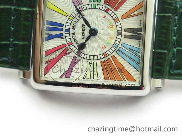 Master Square SS Ladies ZF 1:1 Best Edition White  Roman Dial on Green Leather Strap Ronda Quartz Effortless 10369