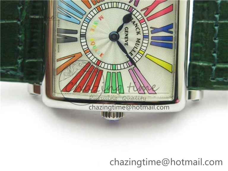 Master Square SS Ladies ZF 1:1 Best Edition White  Roman Dial on Green Leather Strap Ronda Quartz Effortless 10369