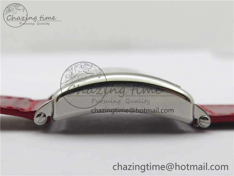Master Square SS Ladies ZF 1:1 Best Edition White  Roman Dial on Red Leather Strap Ronda Quartz Upgraded 6550